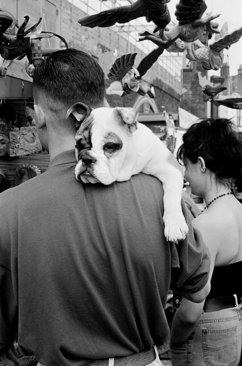mixdevil66's tweet image. The big picture: #TonyKearns captures stalled time at #CamdenMarket. The photographer’s 1980s shot of a punter and his dog shows a London destination already in thrall to its storied past theguardian.com/artanddesign/2… #photography