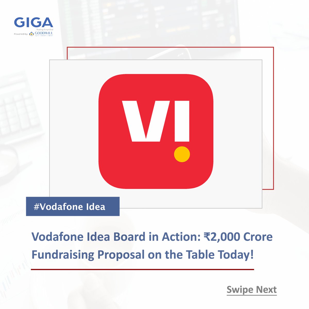 GoodwillGiga's tweet photo. Vodafone's 2000 crore fundraising proposal on the table today!💯

#giga #gigatamil #gigapro #investing #investment #trading #stocktrading #shares #vodafone https://t.co/6wYqs9ihNi
