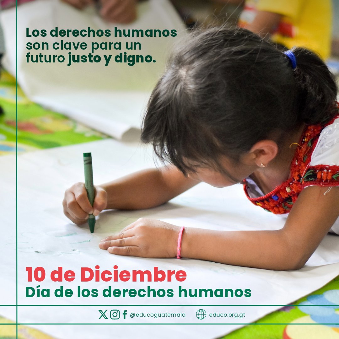 Los derechos humanos son el corazón de un futuro justo, digno y lleno de esperanza para todos. ❤️🤝

#EducarCura #EducoGuatemala
#DíadelosDerechosHumanos