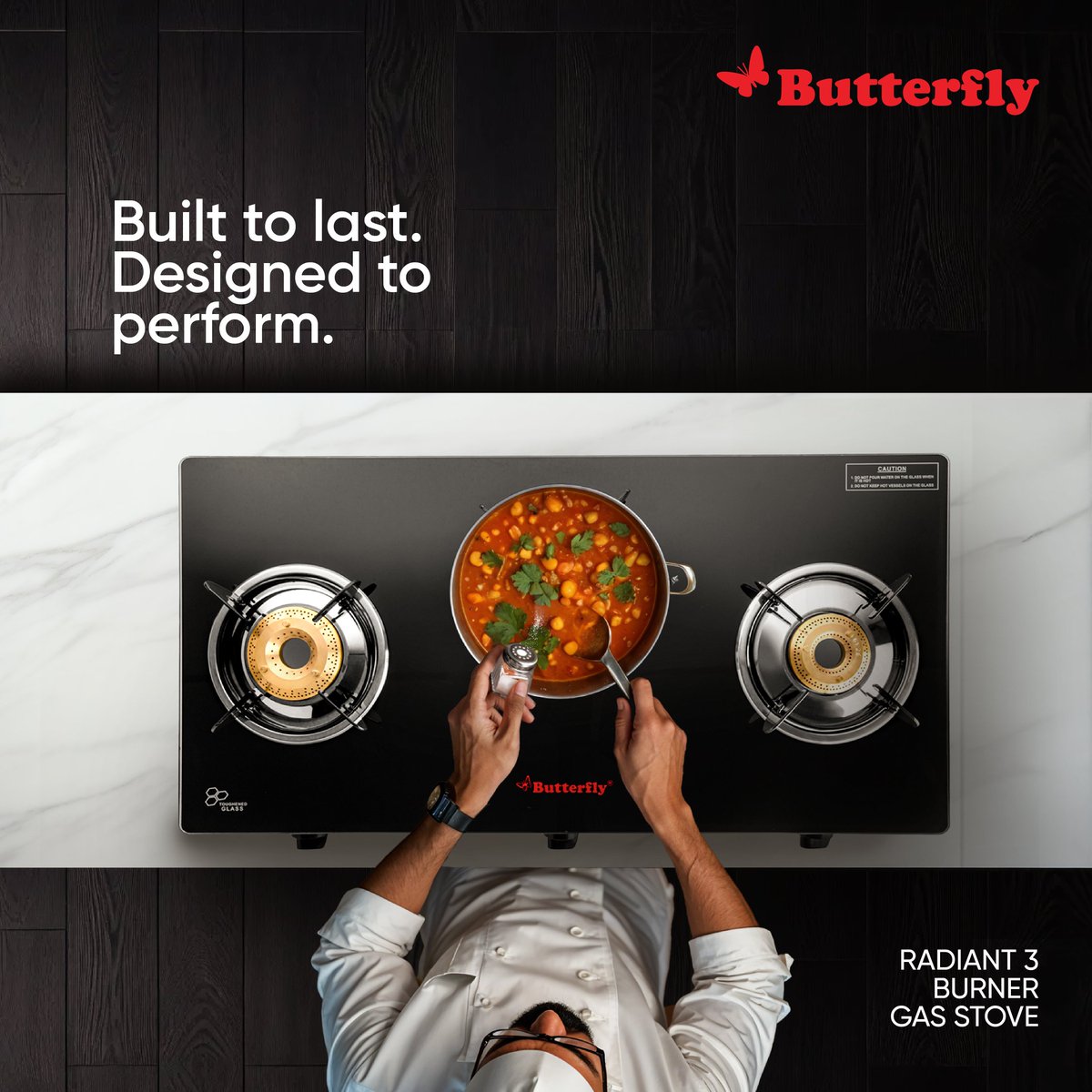 The Radiant 3 Burner Gas Stove is made for those who demand more from their kitchen companion. Durability meets elegance.
#butterflykitchen #butterflykitchenappliances  #homecookedfoodisbetter