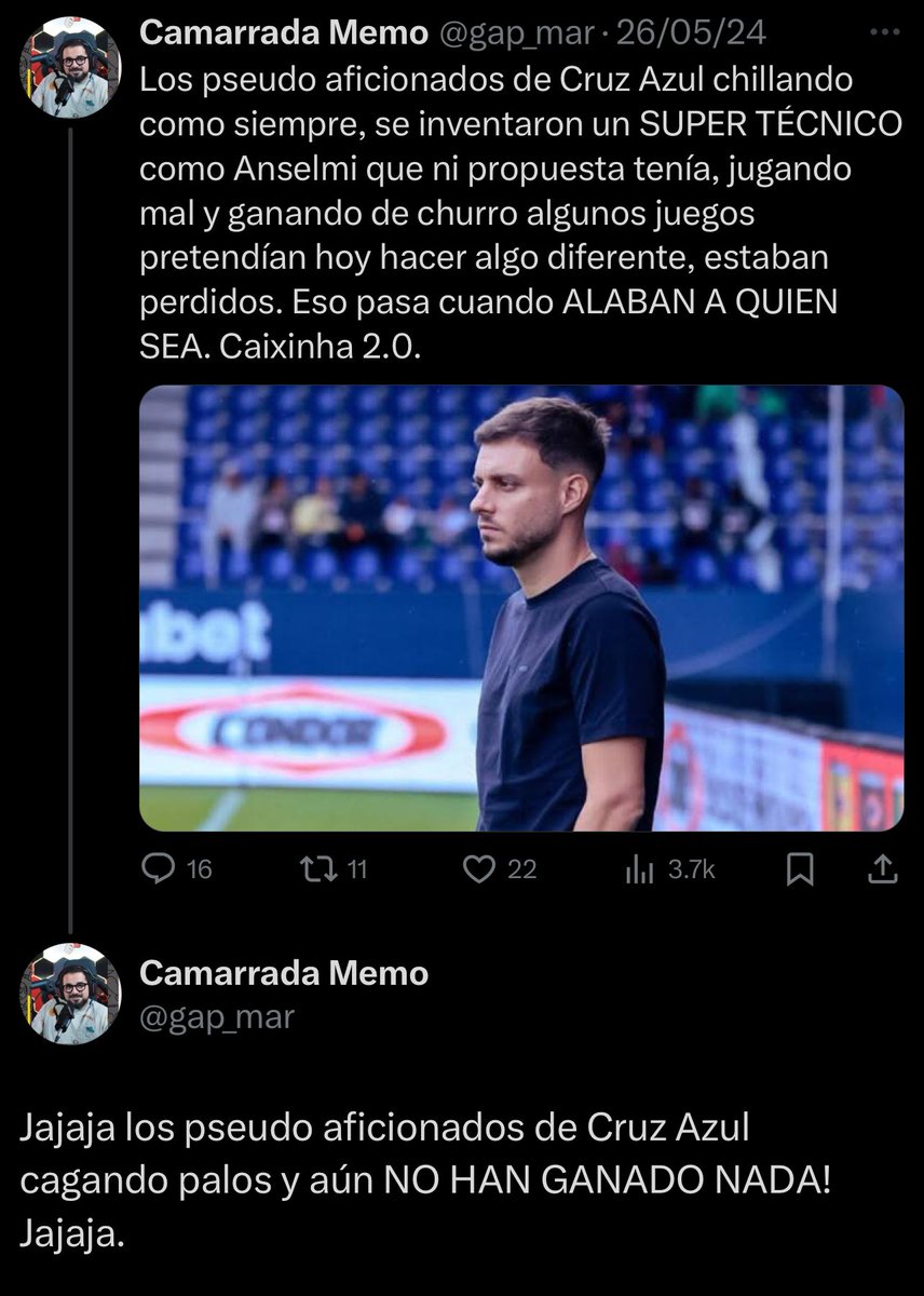 Bueno, ahí se las dejo a los pseudo aficionados de Cruz Azul quienes no saben perder y creen toda la basura que la TV les dice. A veces no me gusta tener la razón pero desgraciadamente la liga de Televisa es de alguna manera predecible. Siempre les dije que el putazo sería épico.