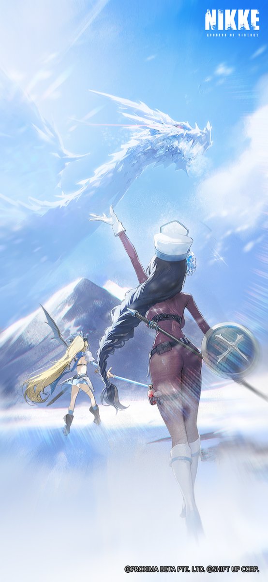 NIKKE_japan's tweet photo. 【壁紙プレゼント】
「ICE DRAGON SAGA」のスマホとPCで使用可能な壁紙をプレゼント🎁

指揮官、冒険の準備は万全ですか？
白銀の世界へ一緒に冒険に出かけましょう✨

指揮官の皆さま、ぜひ添付画像を保存してご利用ください🙏

#NIKKE #ニケ #メガニケ https://t.co/R7qv7jWZWQ