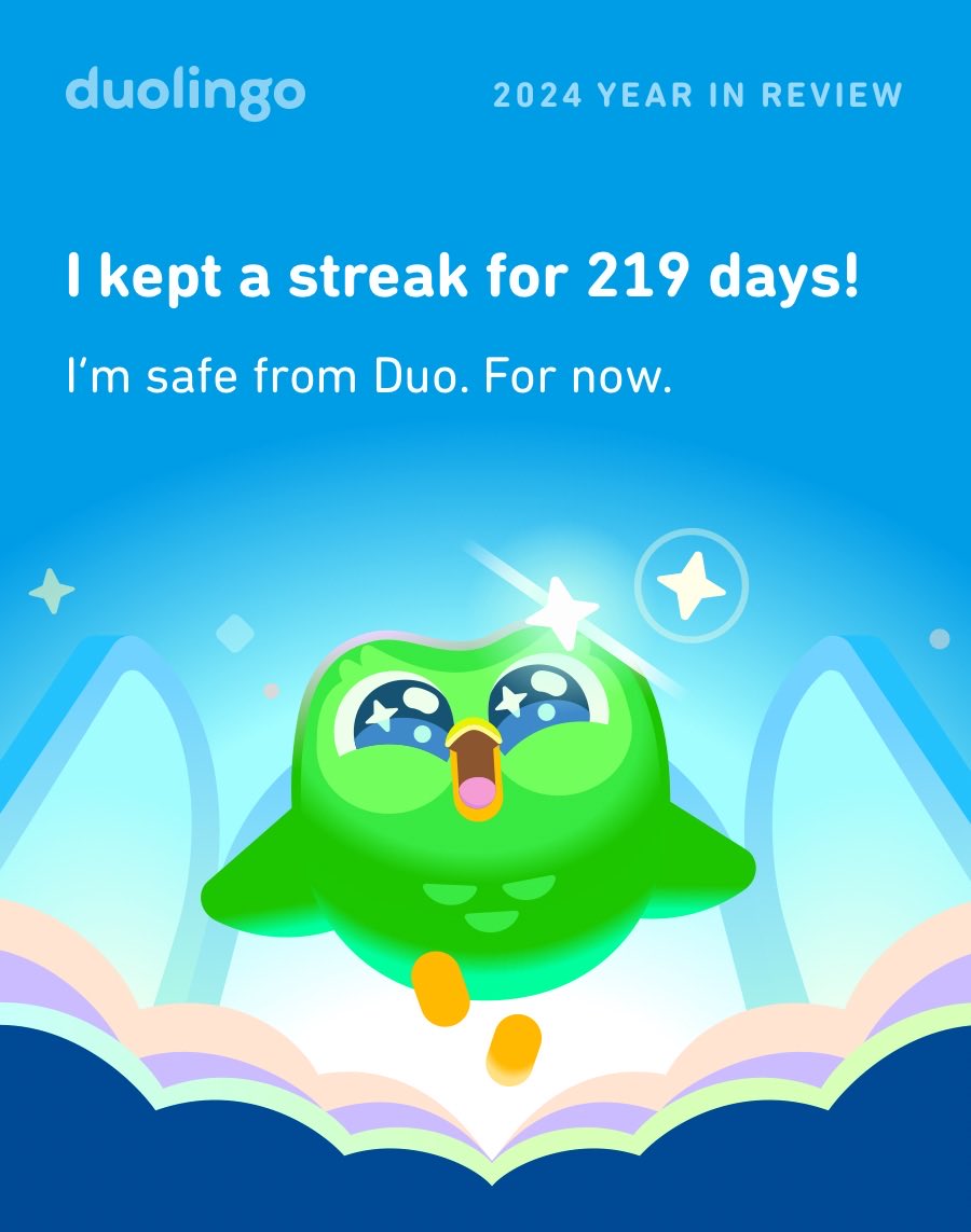 jk_seriously's tweet photo. Are you safe from Duo this year? #Duolingo365 https://t.co/kCjZYXq3zX