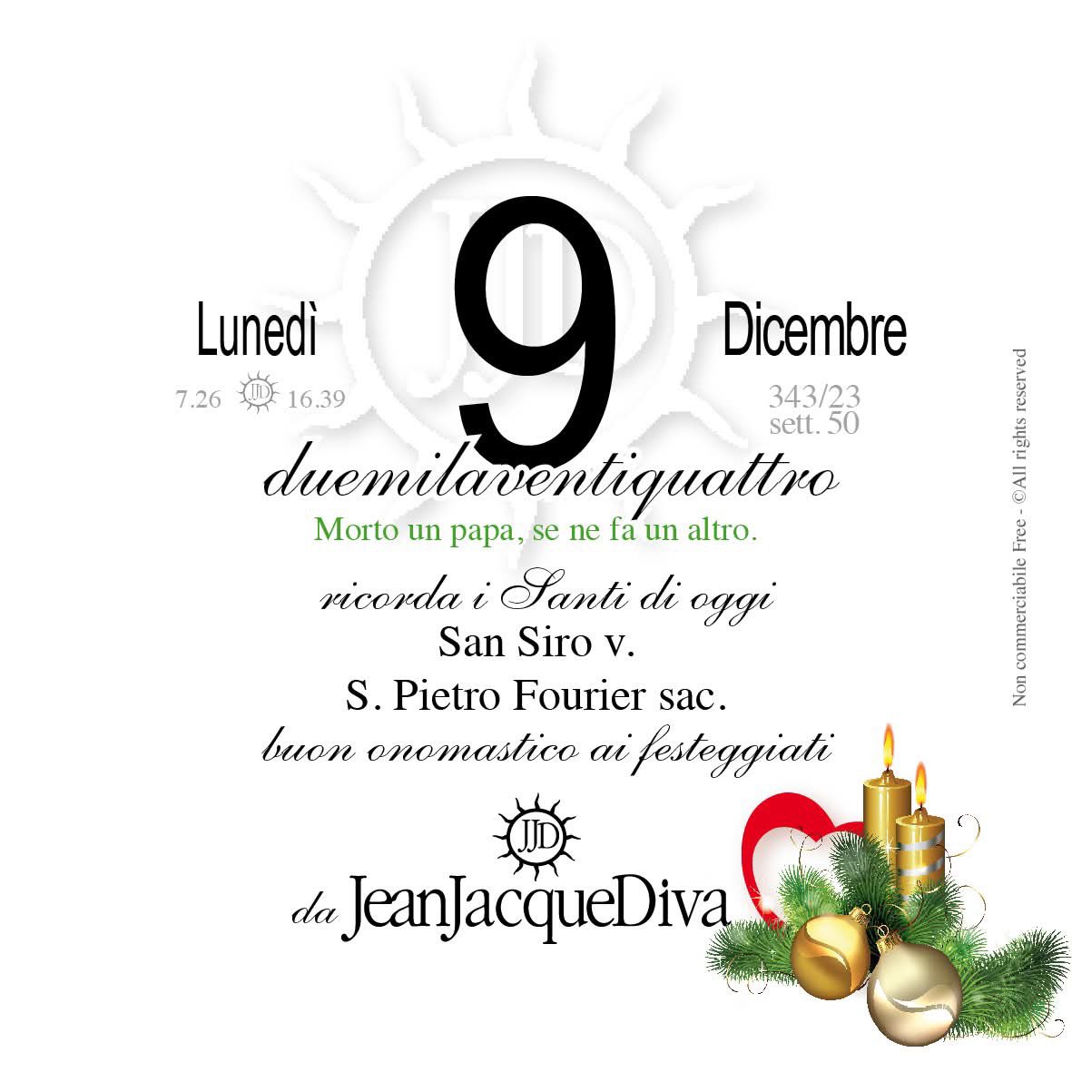 JeanJacqueDiva's tweet photo. #Buondì da JeanJacqueDiva 🎩🖋
vi offro un #caffè ☕️virtuale conVoi ogni mattina e il mio #calendario #9dicembre

#Santodelgiorno
Buon #onomastico #Amleto 🌹🌹🌹🎁

#Avvento #calendariodellavvento #natale #anatalepuoi
#buongiorno #buongiornomondo
#buongiornoatutti #proverbi https://t.co/WkAG79qL6h