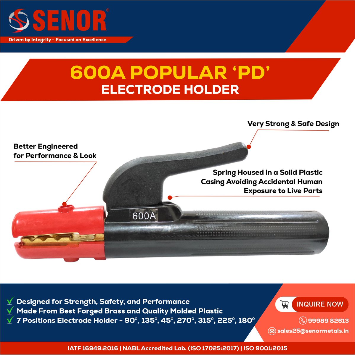 Senor_Metals's tweet photo. Safety, Strength &amp; Precision in Every Weld with the #600A #Popular 'PD' #Electrode #Holder

📱 99989 82613
📧 sales25@senormetals.in

#welding #safety #engineering #weldingequipment #innovation #electrodeholder #senormetals #industrialtools #weldingsupplies #weldingsolutions https://t.co/ZSN443GqXD