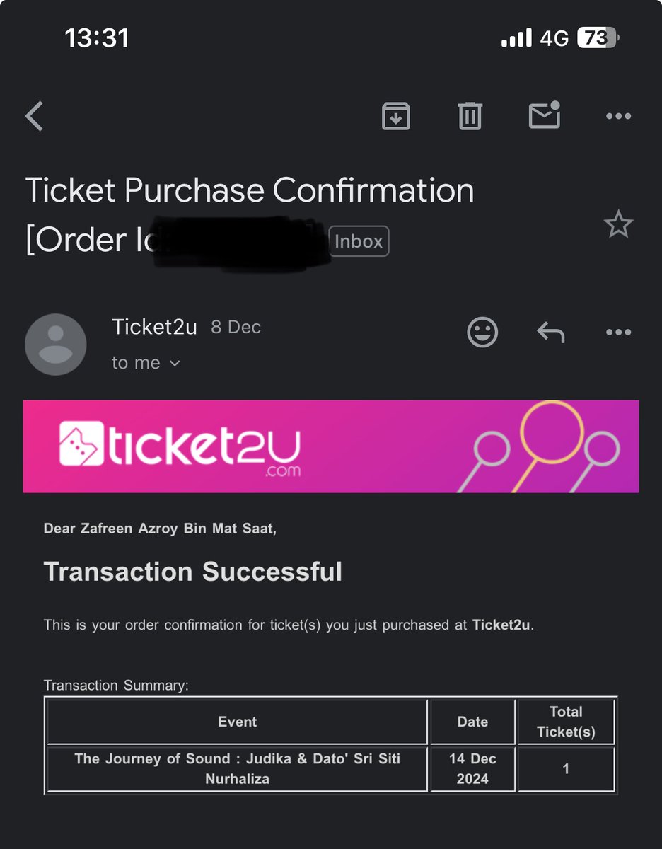 Zafreen_Azroy's tweet photo. Hi , saya ada 1 ticket konsert #TheJourneyOfSound Untuk dijual:-

Ticket Type : CAT 2 (General Admission)
Ticket Price : Rm359.00 Early Bird Price
Ticket Fee : Rm5.40 
Harga Ticket Untuk Dijual : Rm350 
Reason Letgo : Upgrade Ticket

Bukan Ulat Ticket . 

#SitiNurhaliza https://t.co/JwOEJ9Mcyn