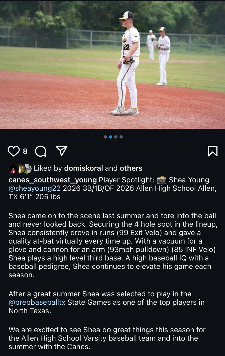 Player Profile: Shea Young <a href="/SheaYoung22/">Shea Young</a> 2026 3B Allen, TX <a href="/allen_baseball/">Eagles Baseball</a>