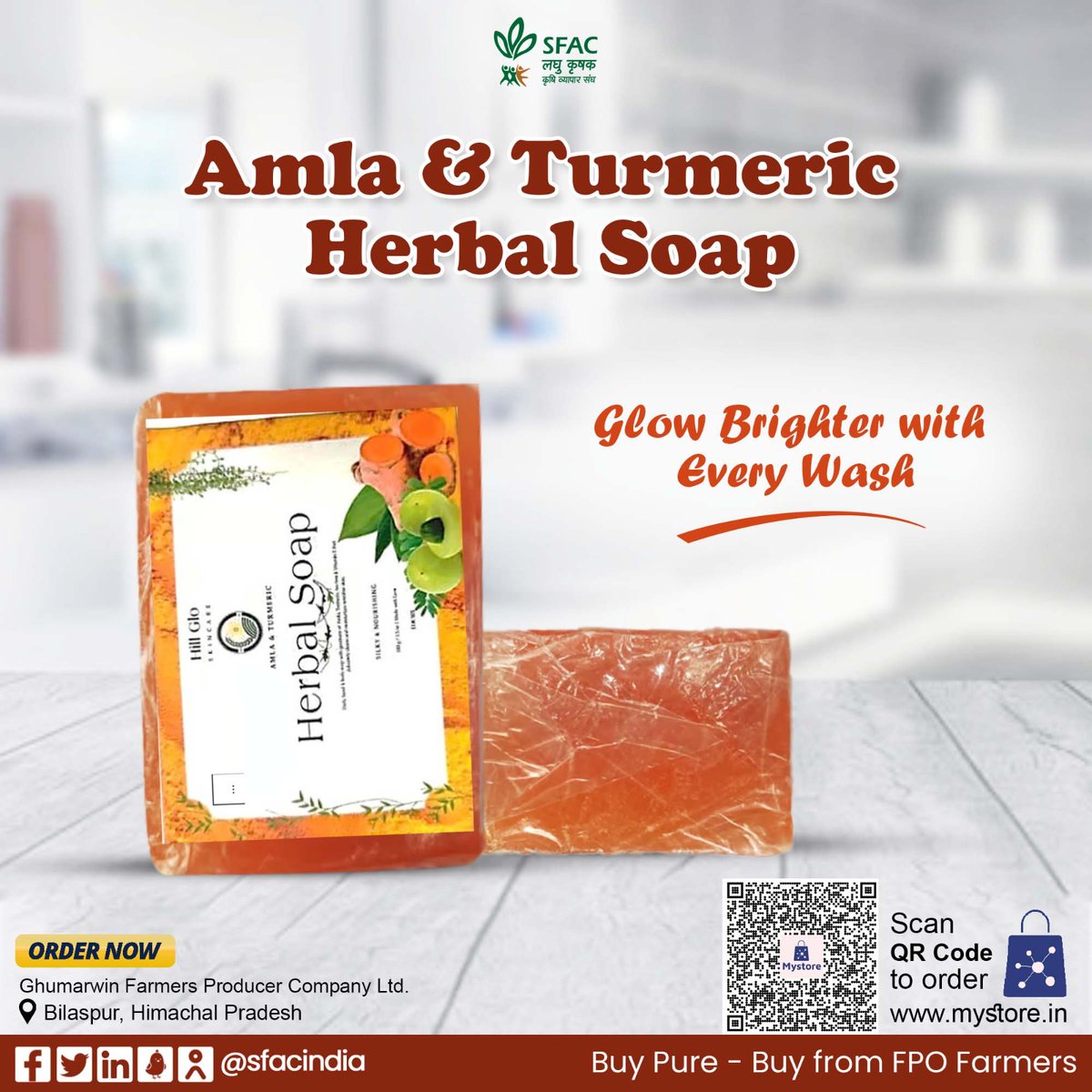 sfacindia's tweet photo. Glow naturally with the goodness of amla & turmeric. Use amla & turmeric herbal soap daily for soft, healthy & radiant skin.
Buy straight from FPO farmers👇
https://t.co/WggmqaVTdC
🌿✨
#VocalForLocal #HarbalSoap #CleanAndGlow #NaturalCleanliness #FreshAndClean #SoapInfusion https://t.co/mal3HgnEpa