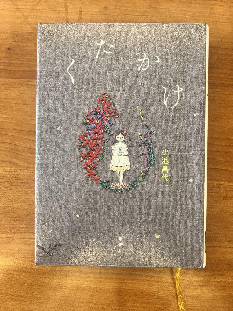 FururuSnow's tweet photo. 『くたかけ』  小池昌代
エッセイなどは時折読んだが小池さんの小説は初。鳥影社さんの本も初。くたかけって何？さらにこの装丁の刺繍の裏表に惹かれ読んでみたら、面白い。夫を亡くした母親は認知が出始め、娘は部活の事故で不登校、親子３代の真ん中、主人公は夫に先立たれシングルマザー… https://t.co/rnd7mQDWea