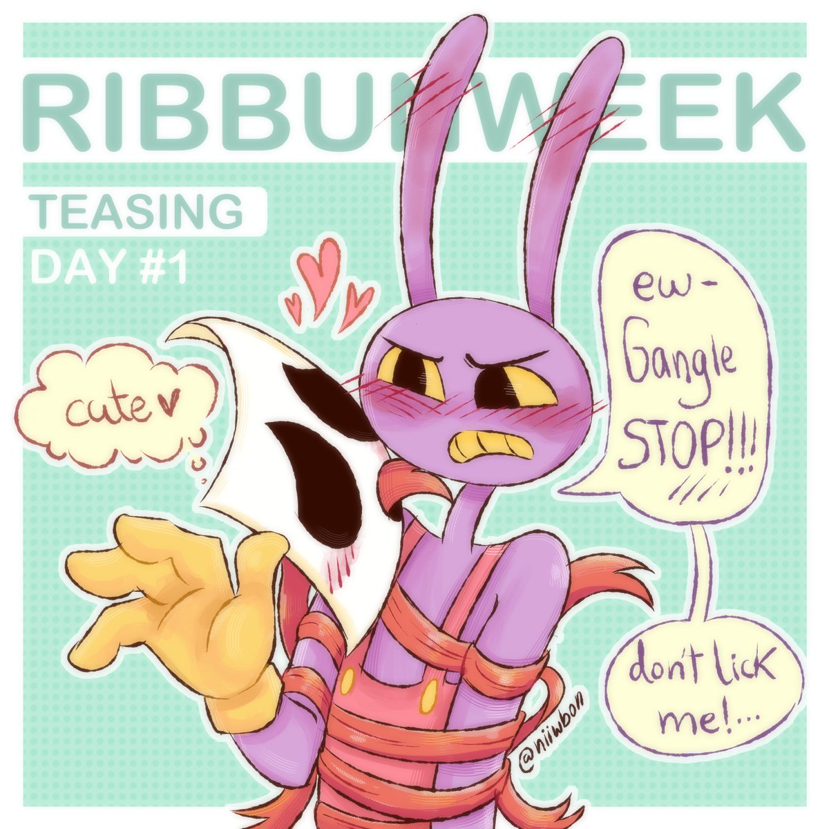 niiwbon's tweet photo. #Ribbun Week!!!
DAY 1 - TEASING
#ribbunweek2024 #Ribbunweek #jaxxgangle #ganglexjax #gangle #jax #tadc https://t.co/iSlecw6vX3