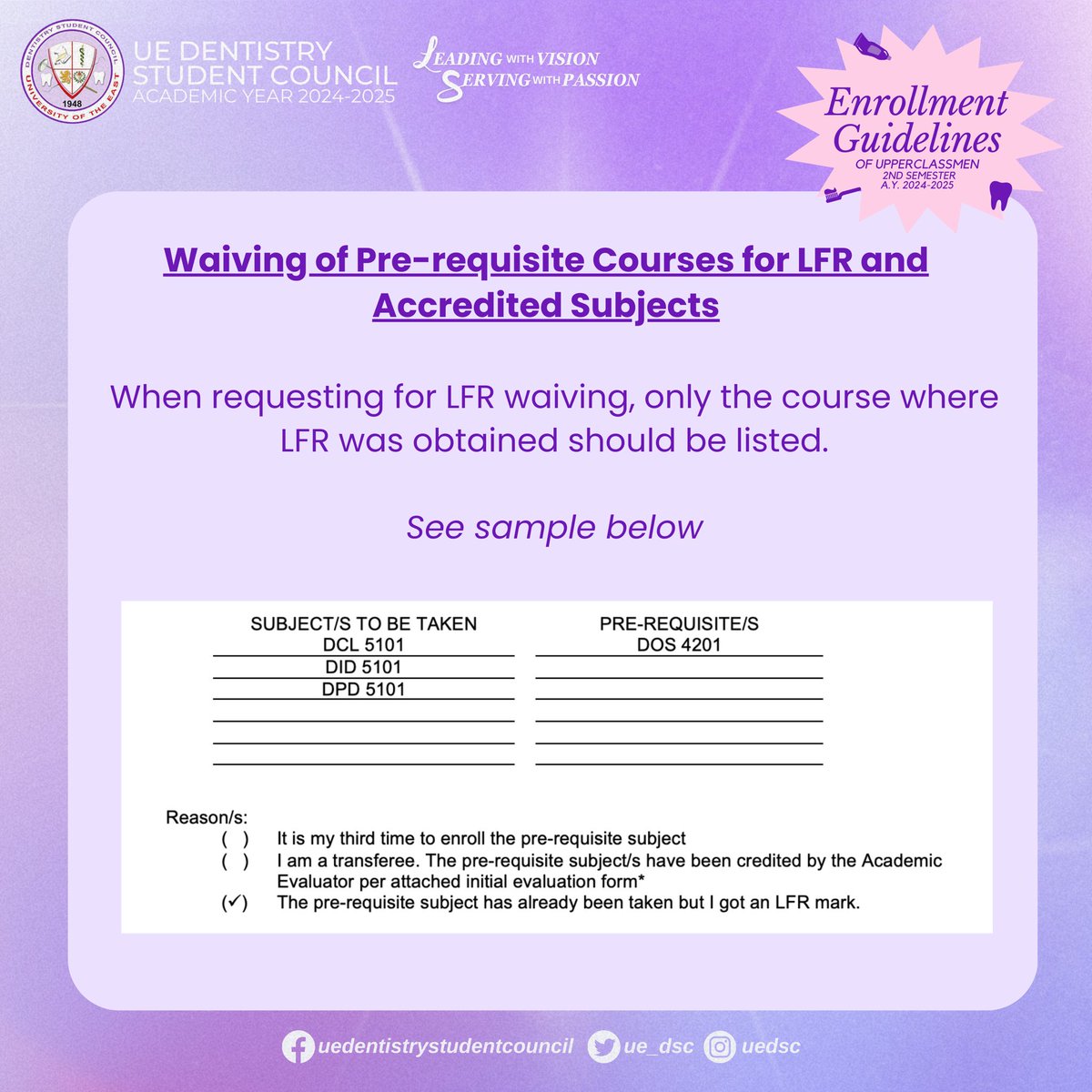 UE_DSC's tweet photo. Please read the enrollment guidelines carefully. For any questions or concerns, you may communicate directly with your respective batch representatives. https://t.co/iWUHwll9Ej