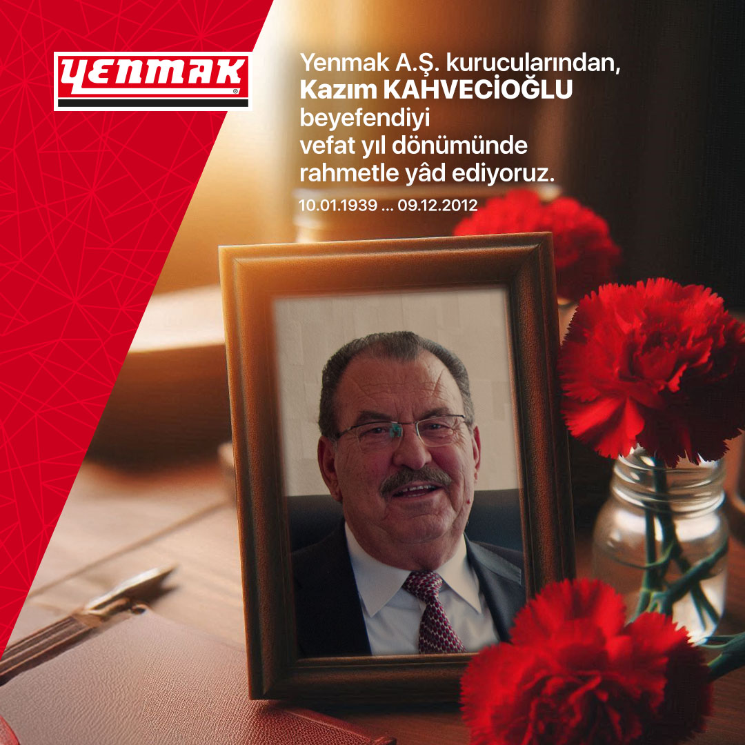 Yenmak A.Ş. kurucularından, saygıdeğer büyüğümüz Kazım KAHVECİOĞLU beyefendiyi vefat yıl dönümünde rahmet ve özlemle yâd ediyoruz.

#yenmak