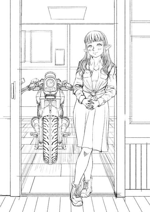 さて次回作(?)
下絵線画はなるべくきっちり描いて
仮塗りしてしっかり色を決めておこう。
事前準備は面倒だが塗りながら考えるより総合的に早くなるはず。 