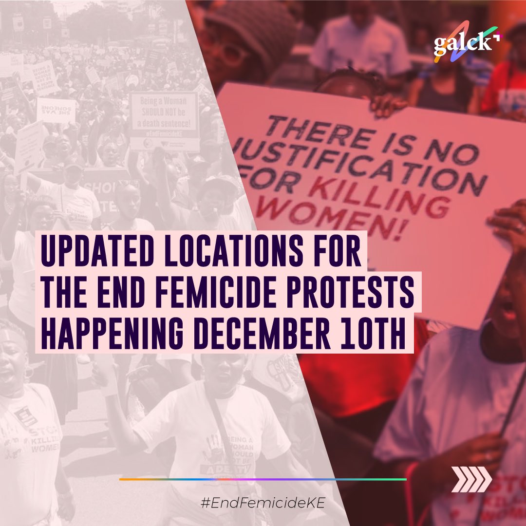 galckplus's tweet photo. Updated locations for the #endfemicideke🇰🇪 marches all over Kenya on Dec, 10th https://t.co/ggv61KgNSp