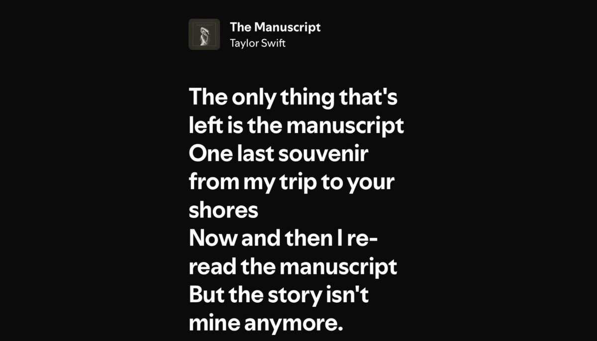 Long Live The Eras Tour 

There’s glitter on the floor after the party, but now and then you can re-read The Manuscript  #VancouverTSTheErasTour