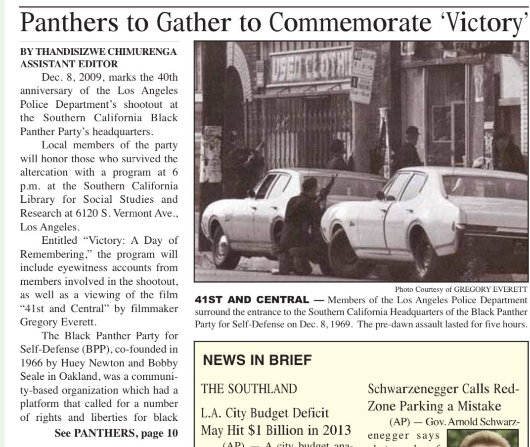 idabeewells's tweet image. Dec 8, 1969. LAPD’s SWAT team attacked the Southern California Chapter of the Black Panther Party for Self Defense.

Ya girl wrote about it, back in the day.

#DocumentIt
#BPP #LAPD #SWAT #SelfDefense