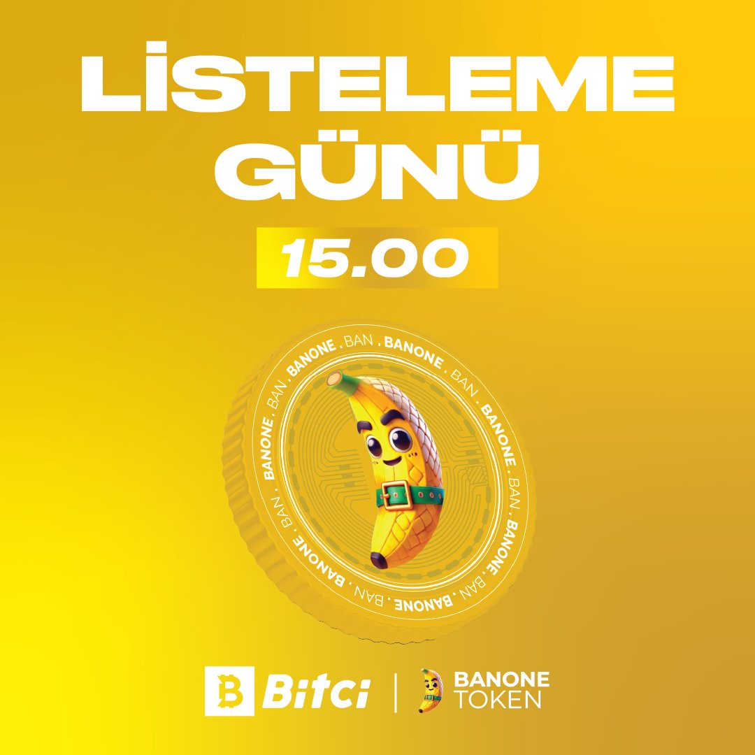 safebitcom's tweet photo. Solana ağında üretilen Banone (BAN) bugün listeleniyor! 🍌
⏰15:00
#Banone $BAN https://t.co/C6MNO6XPqJ
