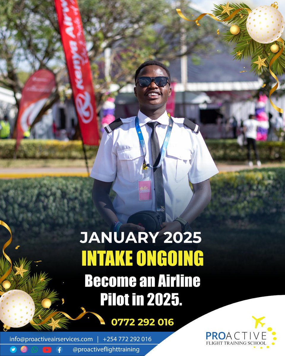 ProactiveFlight's tweet image. 🌟 Your journey to the skies starts here! 🌟

Dream of becoming an airline pilot? Our January 2025 intake is NOW OPEN! Don't miss this opportunity to take off on your aviation career and soar into 2025 with confidence.

📞 Contact us today at 0772 292 016 for more details.