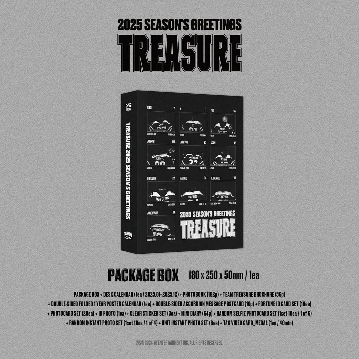 ygent_official's tweet photo. #TREASURE 2025 SEASON’S GREETINGS
Pre-order notice has been uploaded.

▶️https://t.co/mQGiGq9WJh

#트레저 #2025 #SEASONS_GREETINGS #시즌그리팅 #20241220 #RELEASE #YG https://t.co/H2zwXbxQhA