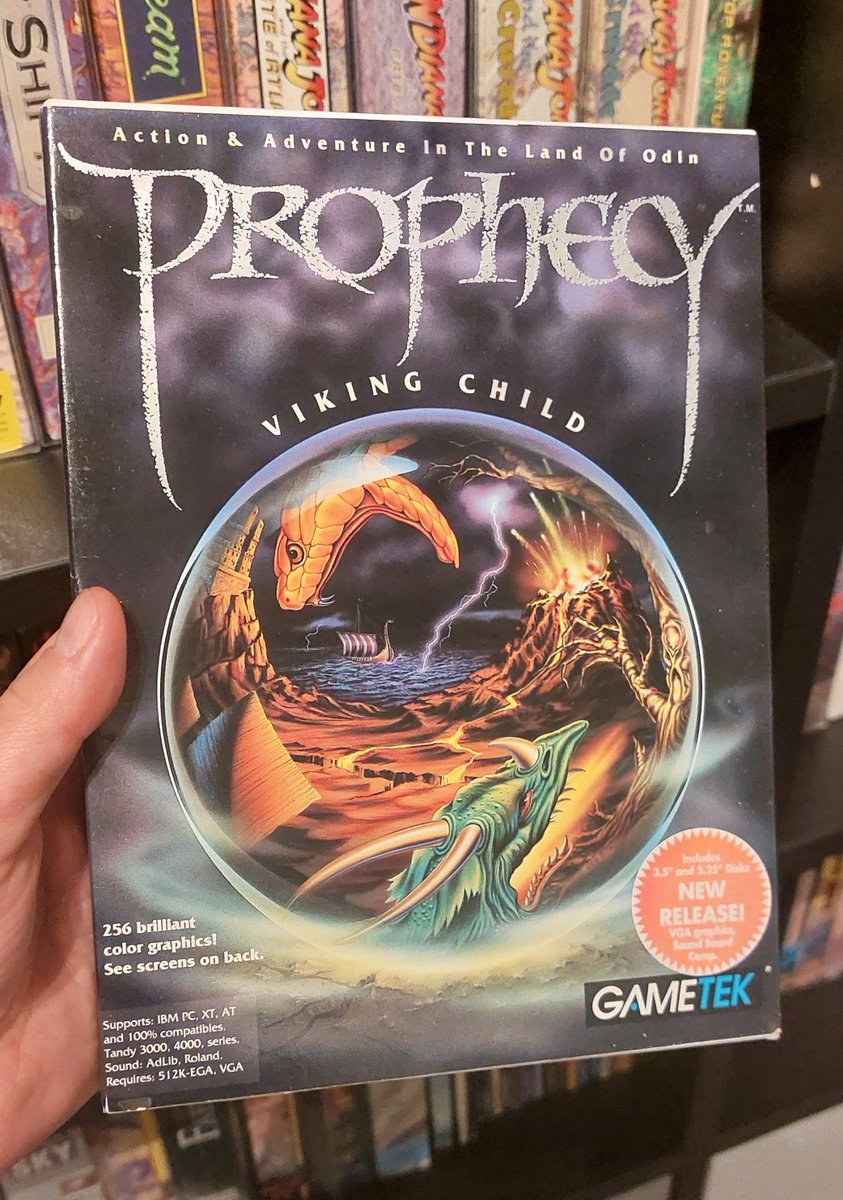 "Prophecy - The Viking Child" is my latest addition to my #DOSgaming collection.

In this platformer, you play as Brian, a young Viking who takes on dark forces. 🐉✨