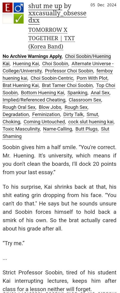 babygirlning's tweet photo. shut me up
⬆️🐰 ⬇️🐧 
professor!sbn, femboy!kvi, brat tamer sbn, rough sex, degradation
written for @gumzfest 💙

strict professor sbn, tired of his student kvi interrupting lectures, keeps him after class for a lesson neither will forget.

https://t.co/ju5eYQDWHp https://t.co/2sHARmomRq
