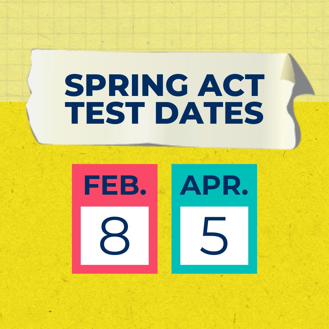 ACTStudent's tweet photo. Two spring ACT test dates are right around the corner! ✏️ Register now and use your time off school this winter break to prepare. https://t.co/QFLaQK5a5J https://t.co/ZSli5OHIPD