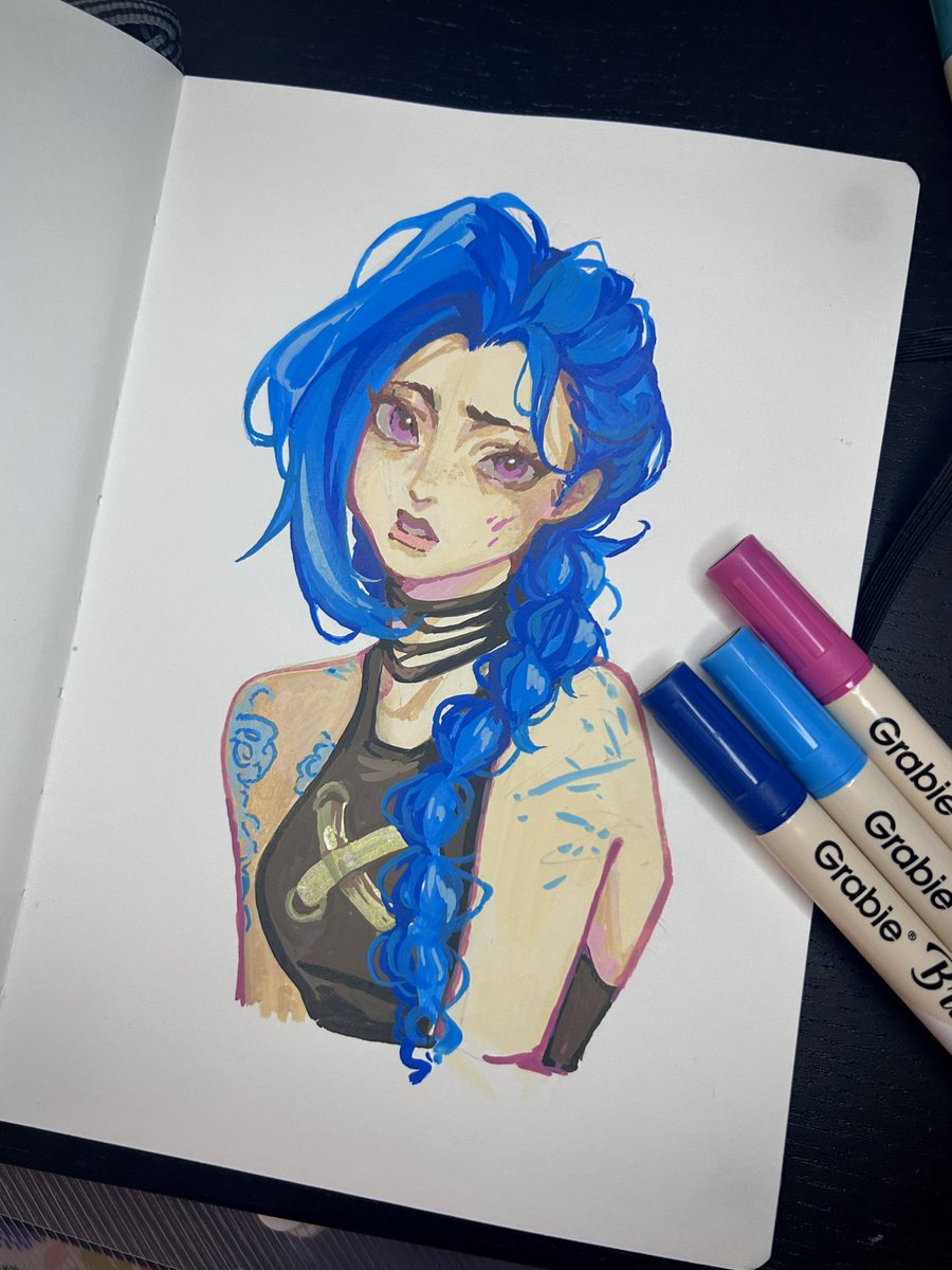 xattyio's tweet photo. jinx fanart #arcane https://t.co/1x6W013MSv