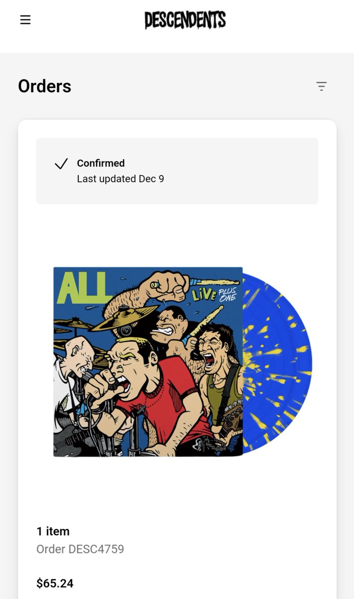 0ko_ziki's tweet photo. オラァ!#ALL/#Descendents の無敵のライブ盤『#LivePlusOne』の限定レコード、ダイブしちゃいました!
内容は説明不要でしょう!価格は目を瞑って聴き狂います😁🤘届くの楽しみすぎる〜〜🥹✨オール、どの時期も大好きすぎるけどやはりチャドの野太くしわがれた歌唱が神😇
https://t.co/5qsPHpCFbt https://t.co/pmQ17KIxZV