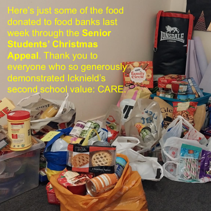 Thank you for your generous donations to the Senior Students' Christmas Appeal!