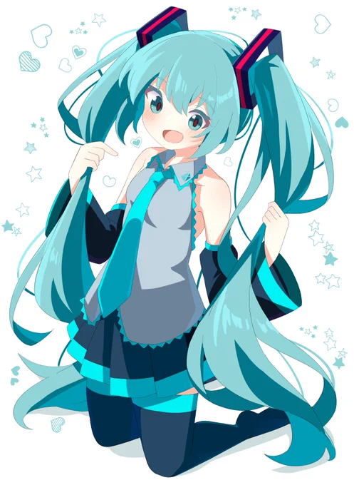 「ますたぁ!ますたぁ!ミクの髪、伸びたと思います!切ってくれますか!?」#初音ミク 