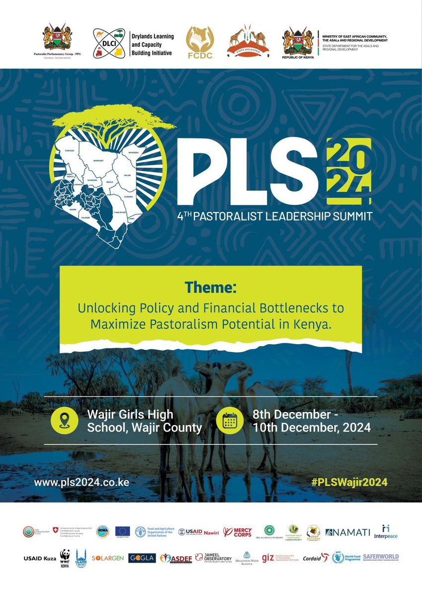 We are officially LIVE at the 4th Pastoralist Leadership Summit in Wajir County! 🎉 Join us as we kick off impactful discussions and collaborations to unlock the potential of pastoralism in Kenya. Stay tuned for updates! #PLSWajir2024