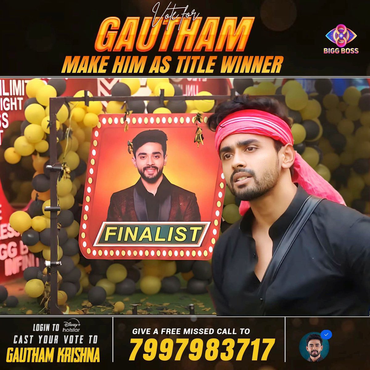 jagadeeshpatel_'s tweet image. Gautham For The Win 🏆  

#VoteforGautham #VoteforGauthamKrishna #Gautham #GauthamKrishna #BiggBossTelugu8