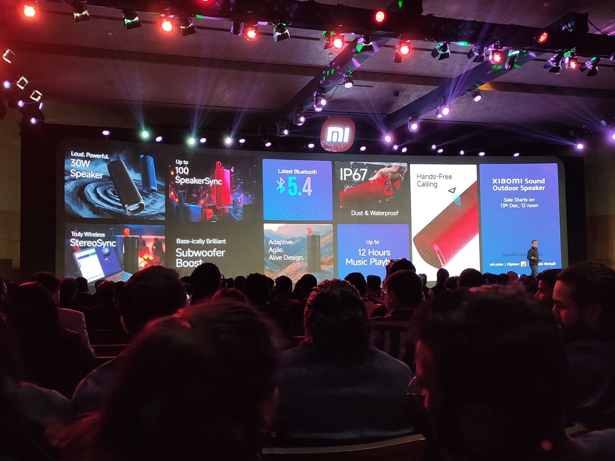 Xiaomi Sound Outdoor Speaker Launched in India with
30W Output, 
Syncing Capability for up to 100 Speakers, 
IP67 Rating, and Bluetooth 5.4...
<a href="/XiaomiIndia/">Xiaomi India</a> <a href="/RedmiIndia/">Redmi India</a> <a href="/mifcmeerut/">MiFC Meerut for #MiFans</a> <a href="/_arbazsiddiqui/">Arbaz</a>
#RedmiNote14Launch #XiaomiFans  #mifcmeerut 
#XiaomiSoundOutdoorSpeaker