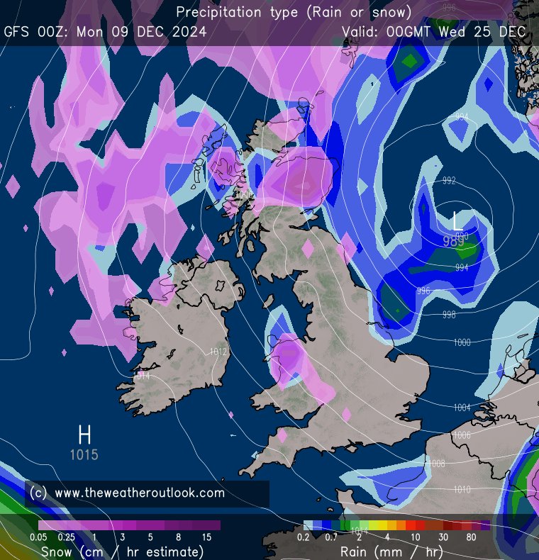 TWOweather's tweet photo. ...and we're off! GFS 16 days of #Christmas has started! Here are the first charts for the Big Day! https://t.co/U7KMfgZWct https://t.co/1BhfizgE2m