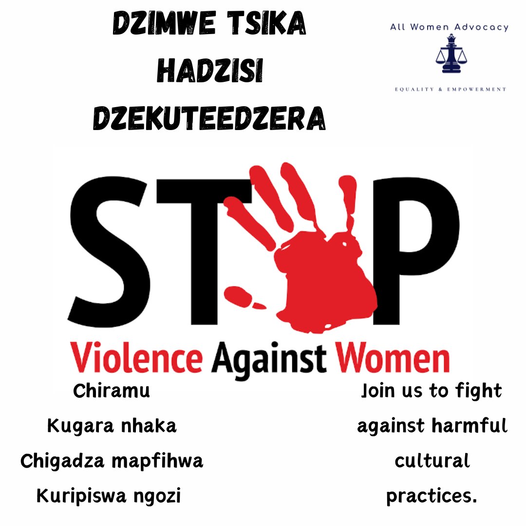 #Day15
#16DaysOfActivism
We call out #HarmfulCulturalNorms that perpetuate #GBV
It's time we end #Rape &amp; forced marriages
#Chiramu
#KugaraNhaka
#KuripiswaNgozi
#ChimutsaMapfihwa
#Kuzvarira
Let's protect the girl child &amp; our young women
#EndGBV
#BreakTheSilence #ChallengeTheNorm