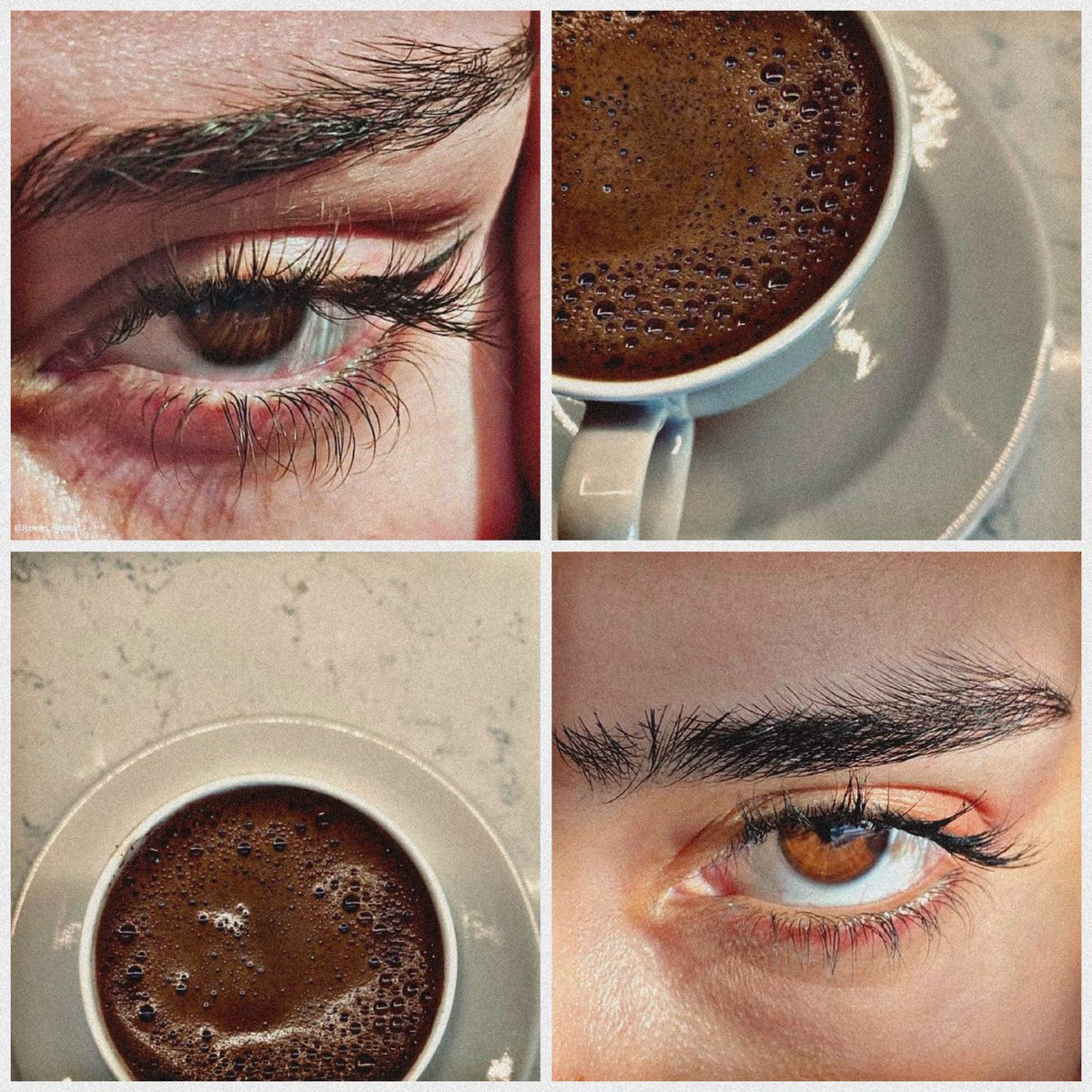 «البنّ في عينيكِ يغلبُ قَهوتي» 
 لا تَحرُميني لذة الفُنجانِ

عربيةٌ تِلكَ العيون آليمةٌ
جَمَعت مذاقَ البُنِ والهذيانِ

ويطولُ ليلي والعيون تروحُ بي
ما بينَ سِحرِ العينَ والإدمانِ.....🤎

🌹