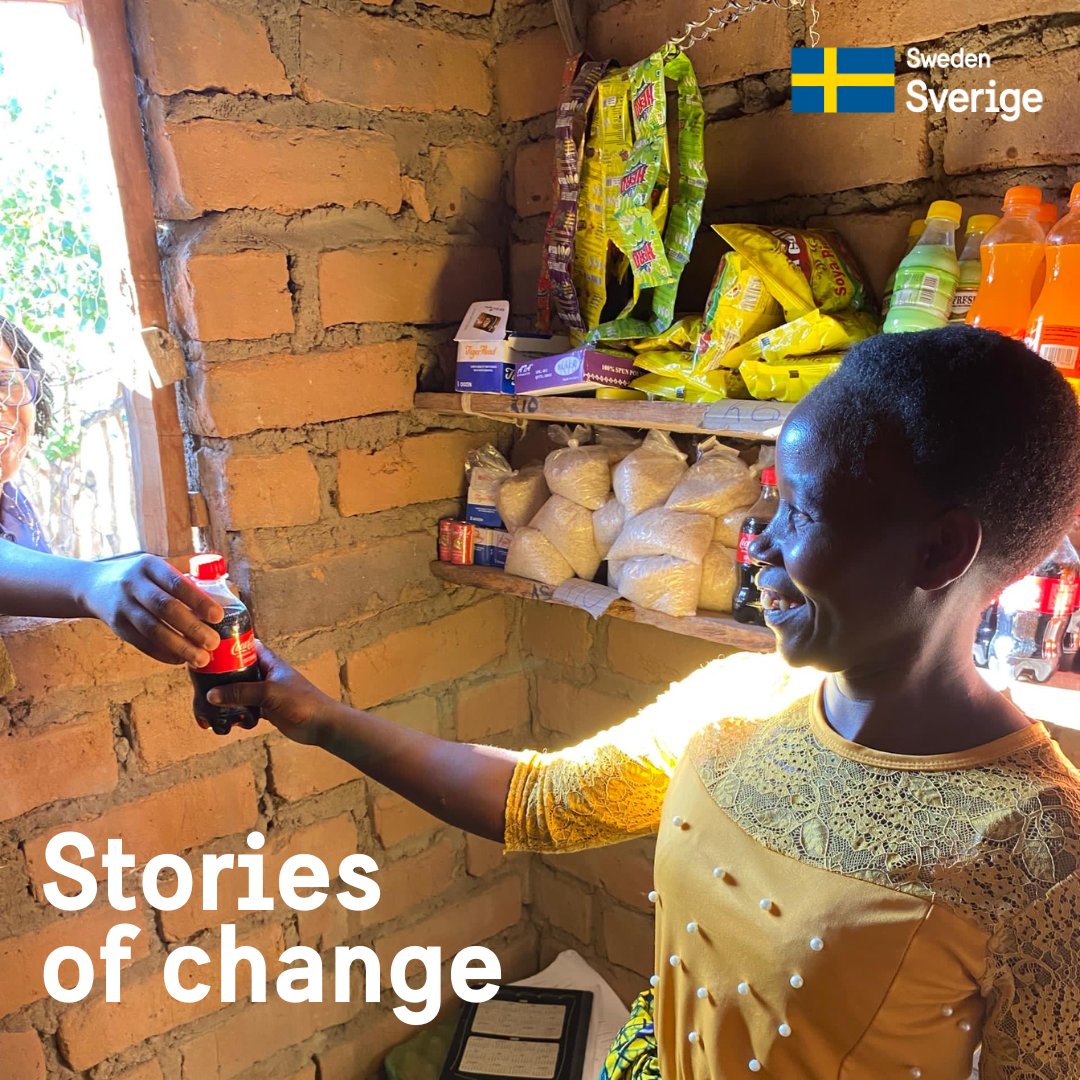 This is Dorica Phiri from Chadiza township. With support from Sweden, she has been able to open her own shop where she sells daily commodities. Women's Economic Empower Project through We Effect addresses key obstacles to women's active participation and success in value chains.