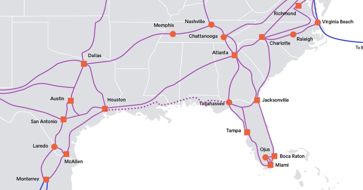 We have deployed a new, fully diverse route from #Houston, TX, to #Jacksonville, FL, via #Slidell, LA, #Mobile, AL and #Tallahassee, FL!

Check out the press release for more details👇
arelion.com/about-us/press…