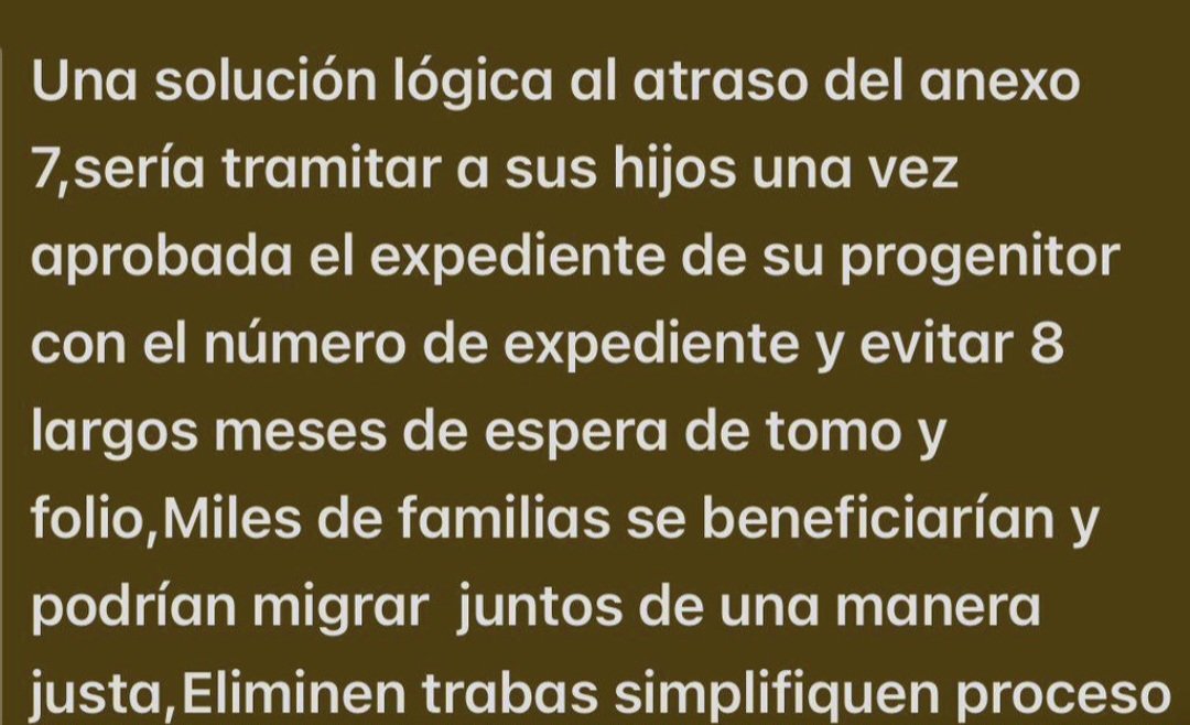 Totalmente absurdo el tiempo de espera de los anexos 7. Ya que se presentan juntos, procesen los expedientes a la par <a href="/ConsEspLaHabana/">ConsEspLaHabana</a>