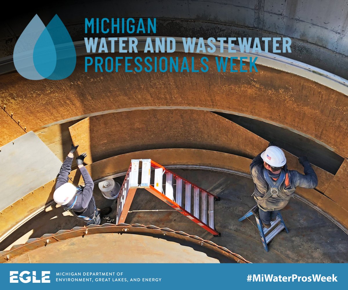 MichiganEGLE's tweet photo. It’s Water and Wastewater Professional Workforce Week!
Let's celebrate the hardworking professionals across Michigan who ensure clean, safe water for all. Your dedication keeps our communities thriving. Thank you for all you do! https://t.co/pXu3vuanB9 #MiWaterProsWeek https://t.co/9FjMJyqfSJ