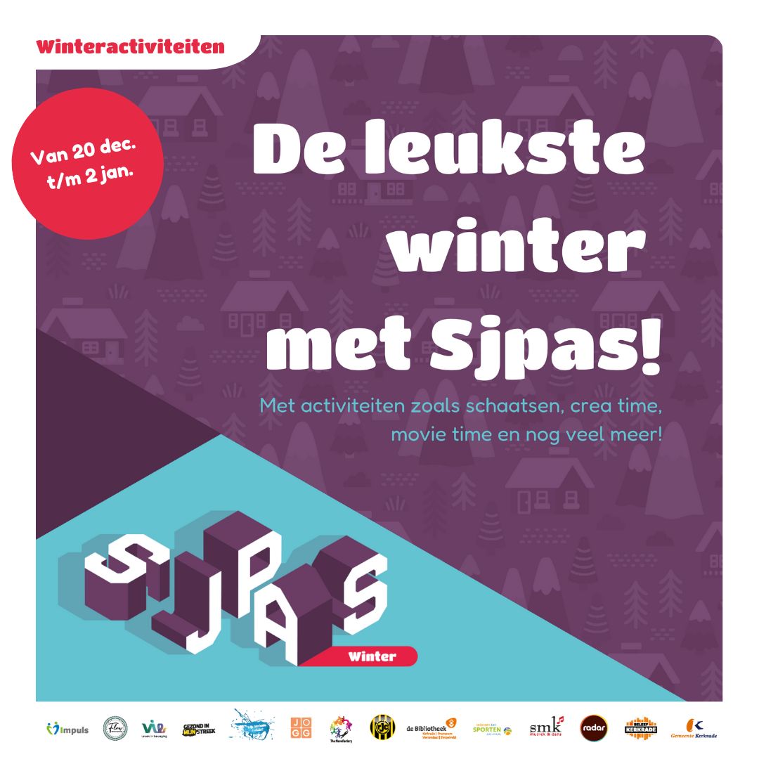 In de kerstvakantie worden er weer verschillende activiteiten georganiseerd voor kinderen uit Kerkrade. Benieuwd wat er waar en wanneer georganiseerd wordt? Bekijk dan het activiteitenoverzicht op onze website en meld je aan! buff.ly/3ON1E72