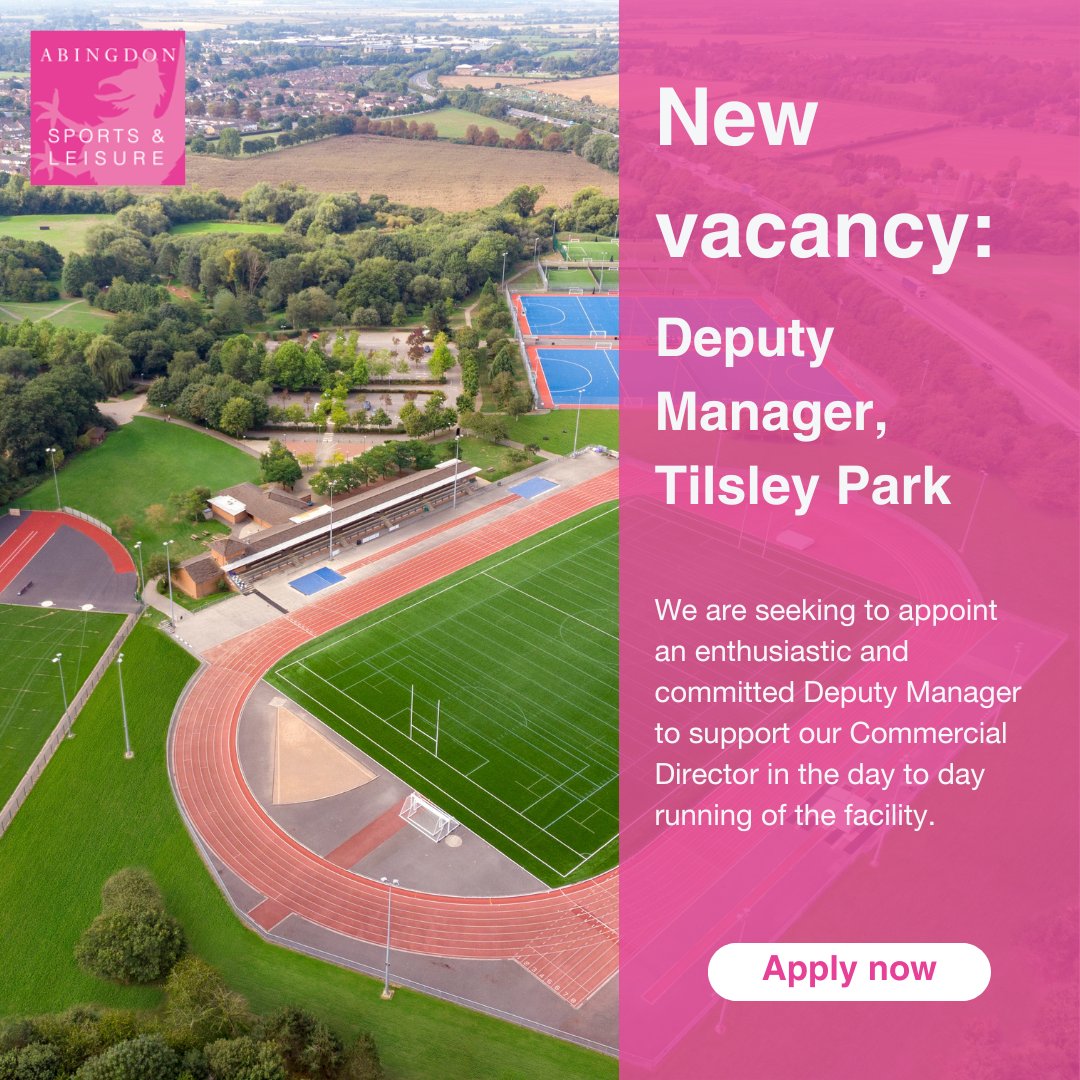 We are seeking to appoint an enthusiastic and committed Deputy Manager to support our Commercial Director in the day to day running of the facility.

Click here for more information and to apply: ow.ly/Fbrv50Unol5