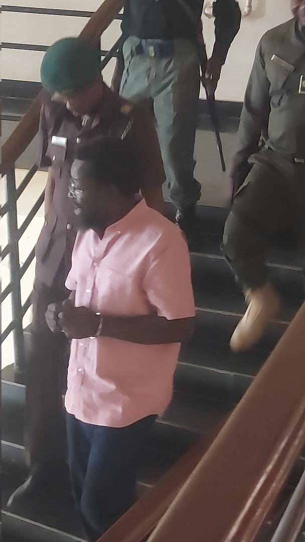 InibeheEffiong's tweet photo. Can @CorrectionsNg explain why they had to handcuff @DeleFarotimi while taking him to the Federal High Court in Ado Ekiti this morning for arraignment?

This is preposterous.

He did not pose any threat, and did not resist being taken to court.

Dele Farotimi is a political prisoner and will come out stronger.