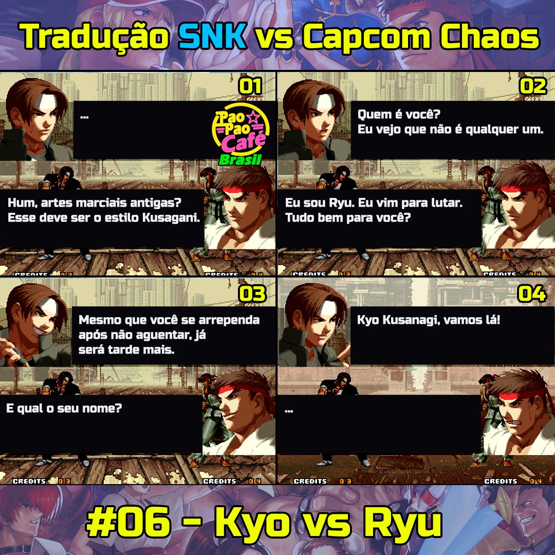 AhlexTerry's tweet photo. Tradução SNK vs Capcom Chaos - #06 - Kyo Kusanagi vs Iori Yagami

-

#SNKvsCapcom #SVCChaos #CapcomvsSNK #CapcomvsSNK3 #CVS #Capcom #SNK #TheKingofFighters #StreetFighter #Kyo #KyoKusanagi #Ryu https://t.co/Z6jHfjFkip