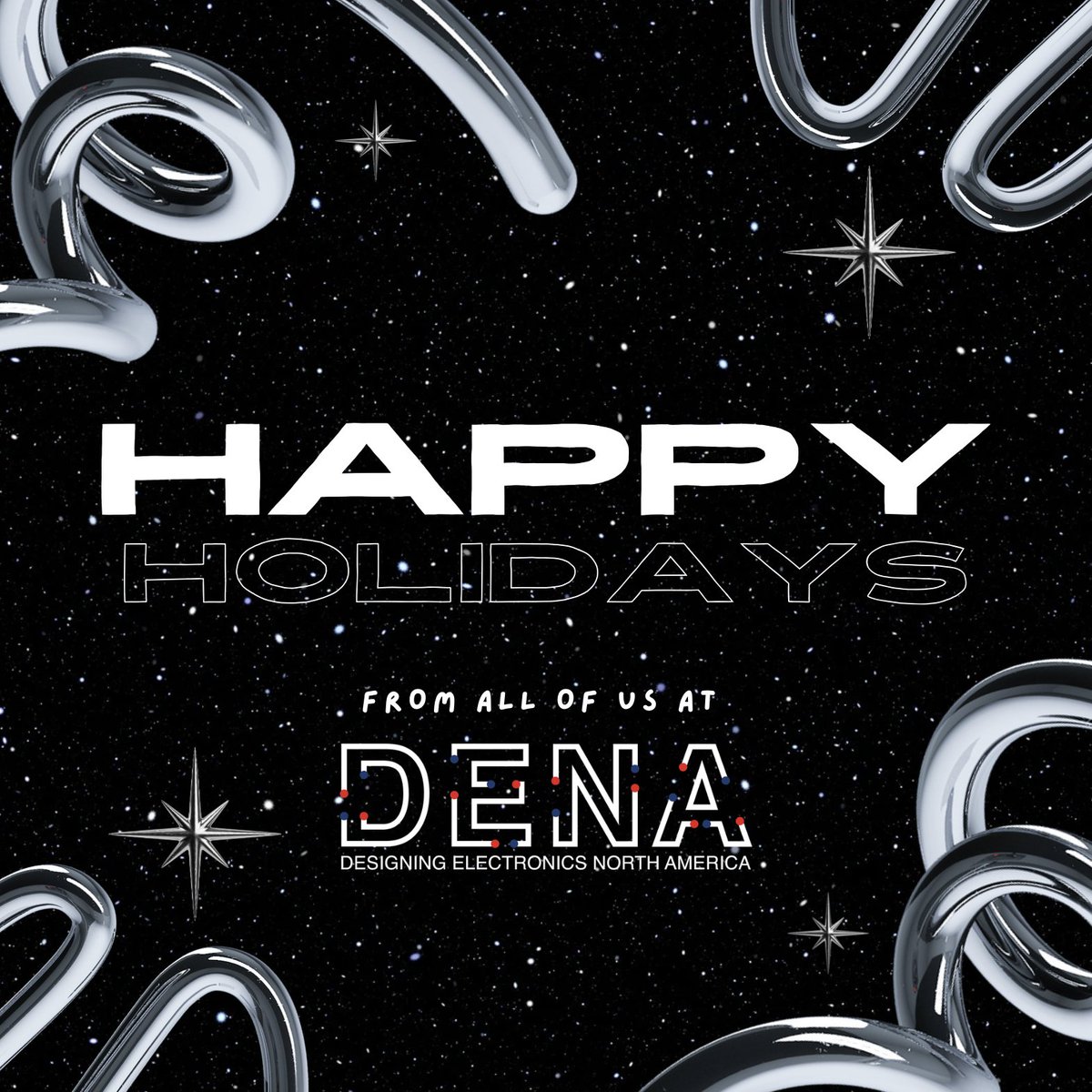 ❄️✨ Happy Holidays from all of us at Designing Electronics North America (DENA) ! ✨❄️

Wishing you joy, love, and laughter this festive season!
 
A big thank you to our amazing clients for your support this year! Here’s to a bright new year full of happiness and success! 🥂✨