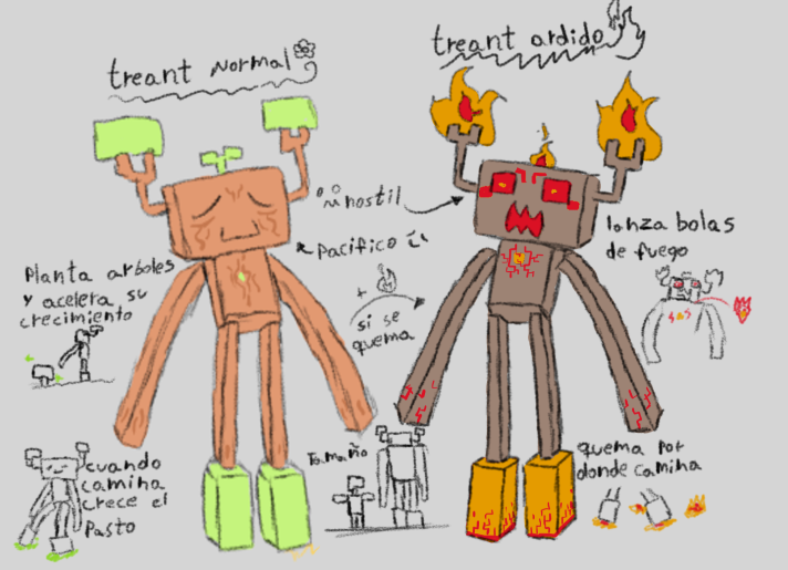 komas997's tweet image. mi idea de los treant en un mundo de boxels como minecraft #Minecraft #mob #modminecraft #hytale #art