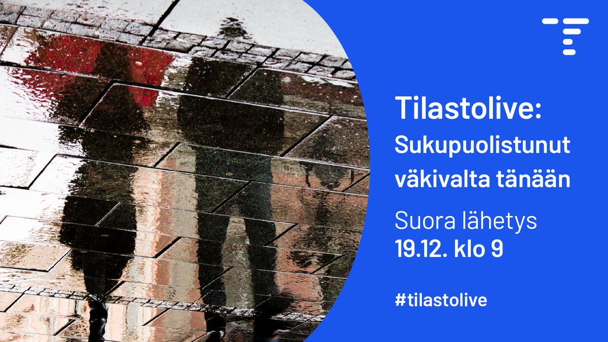 Esiintyykö työelämässä paljon seksuaalista häirintää? Ketkä kohtaavat eniten sukupuolistunutta väkivaltaa? Onko kunniaan liittyvä väkivalta yleistä ? Katso Tilastolive Sukupuolistunut väkivalta -tutkimuksen tuloksista 19.12. klo 9 #tilastolive #tasaarvo stat.fi/ajk/tilastolive