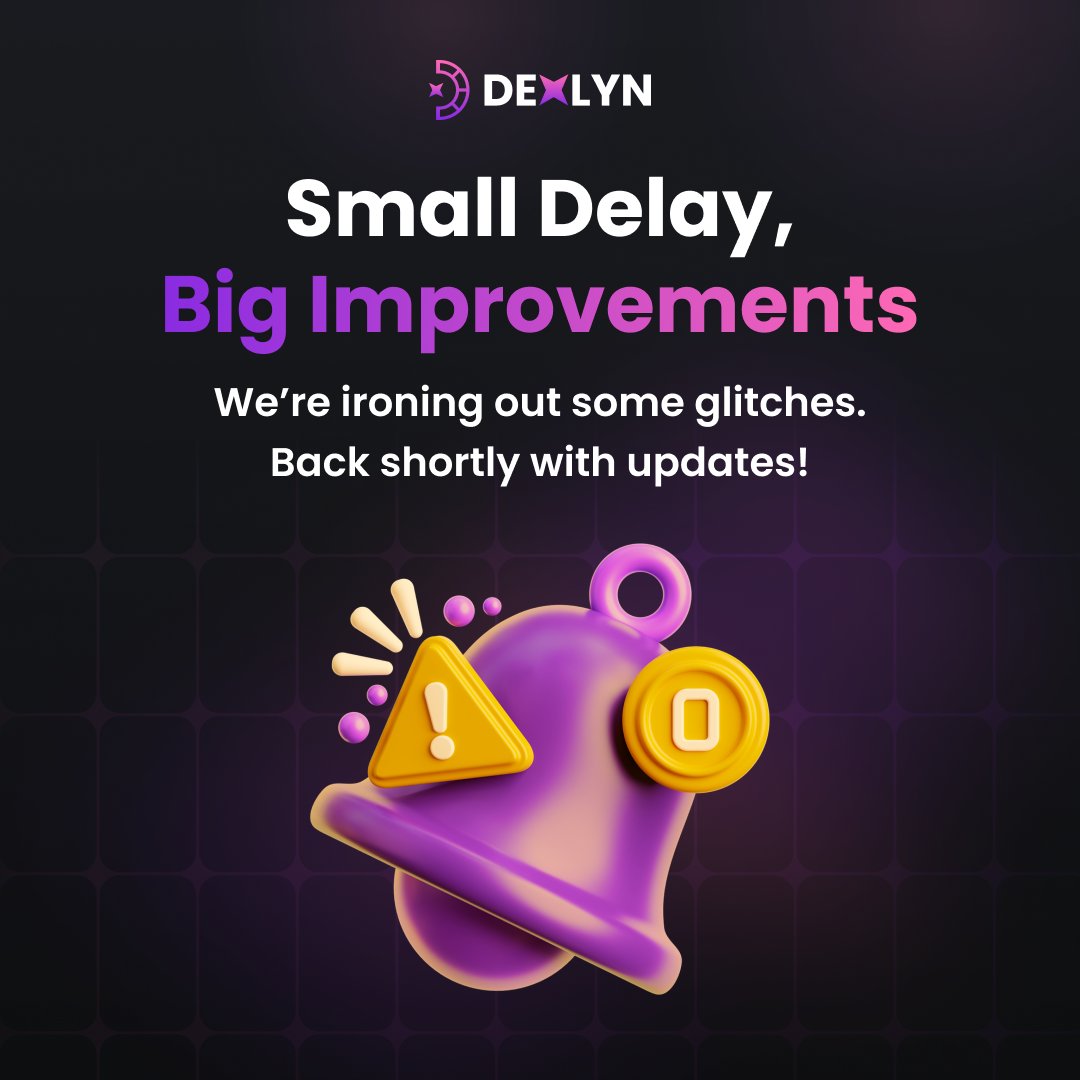 DexlynLabs's tweet image. 🚨 Heads up, Dexlyn fam! 🚨

We’re experiencing a slight technical glitch in the Testnet Trading Game. 

Our team is on it and working to fix this ASAP. 

Thanks for hanging in there—we’ll be back soon with more updates! 

#Dexlyn #TradingGame #challenge