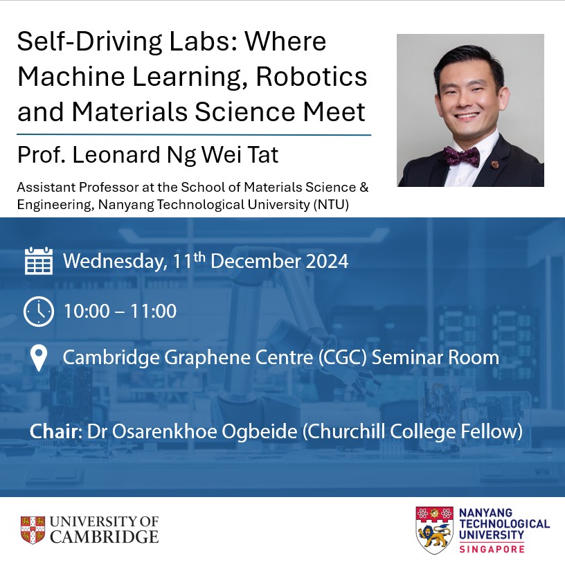 OsarenkhoeOgbe1's tweet image. 🎙️ Excited to chair a fascinating talk by Professor Leonard Ng Wei Tat this Wednesday, 11th Dec 2024, from 10–11 AM (GMT)! 

Everyone&apos;s welcome join us for an engaging session! Looking forward to seeing you there. 🙌

#AcademicTalks #Research #Engineering #Robotics #AI