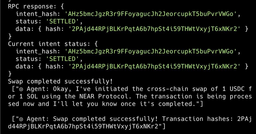 imajin swapping any token from any chain including BTC, DOGE on-chain by just chatting with an ai agent.

got multichain swaps in <a href="/NEARProtocol/">NEAR Protocol</a> plugin for <a href="/ai16zdao/">ai16zdao</a> working this weekend! 🧑‍🍳